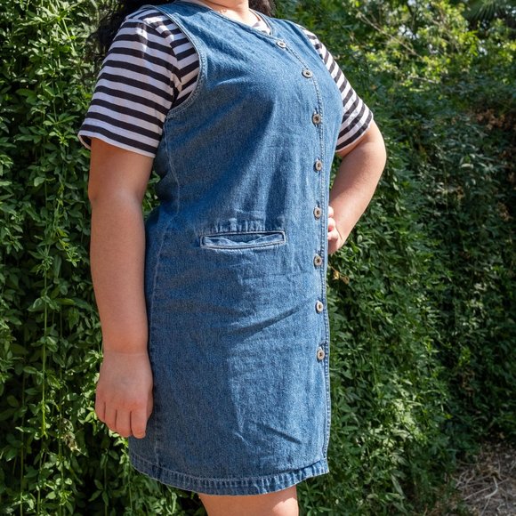 Cute 90s vintage denim button-up dress - Picture 3 of 3